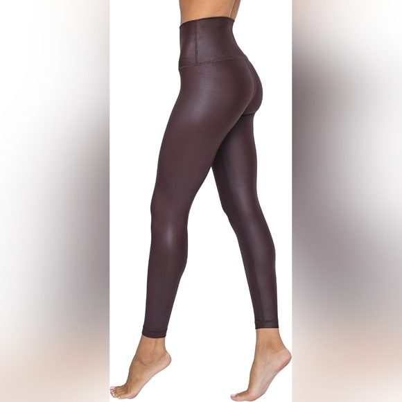 90 Degree By Reflex Dark Cherry High Waist Leggings - Picture 2 of 16